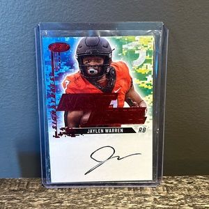 Jaylen Warren (Red, Leaf, On Card Auto) NLS-JW2